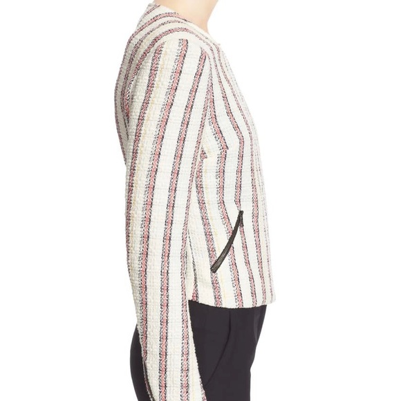 Veronica Beard Stripe Tweed Moto Jacket - Picture 7 of 15